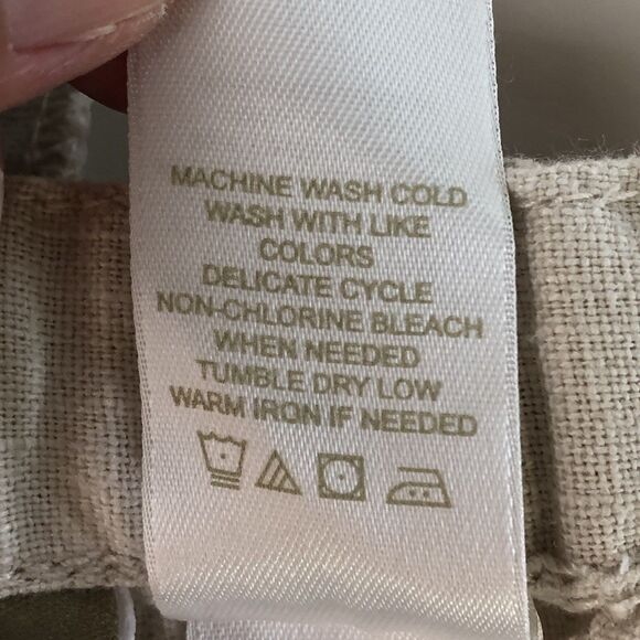 Liz Wear Liz Clairborne Beige Wide Leg Elastic Waist Draw String Cropped Pants M - Picture 16 of 16